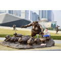 Outdoor popular decor large bronze fat lying woman art sculpture reproduction